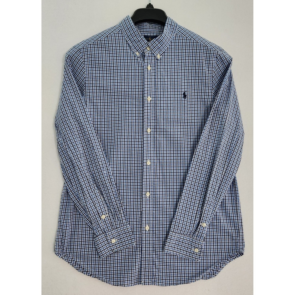 Polo Ralph Lauren Youth/Boys Blue Plaid Check Size XL 18/20  Long Sleeve Shirt